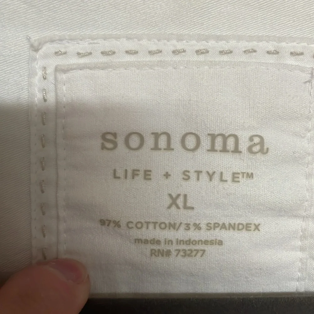 Sonoma size XL White Soft Denim Double-Breasted Trench Coat with Pockets - Picture 2 of 11